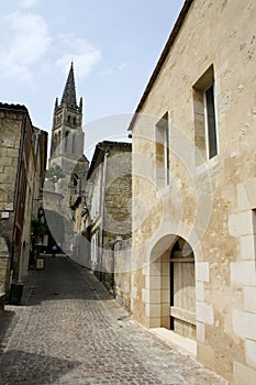 France - Sainte Emillion road leading to church