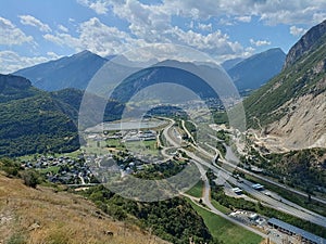 France Savoie Maurienne Valley with Aiguilles of Arves in background