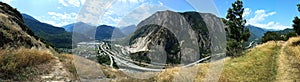 France Savoie Maurienne Valley panoramic with autoroute in summer photo