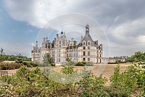 France. Scenic view of Chambord castle included in the UNESCO World Heritage List, 1519 - 1547 years.