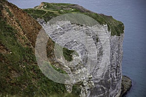 France, Seine Maritime, cliffs overlooking the beach photo