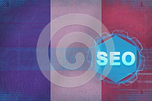 France seo (search engine optimization). Search engine optimisation concept.