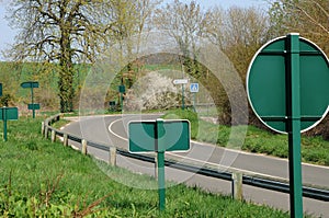 France, signs on a country road in Val d Oise photo