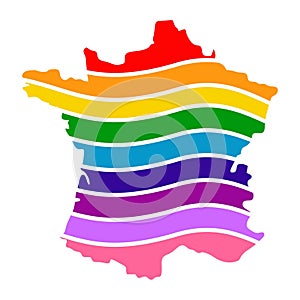 france swoosh silhouette rainbow map