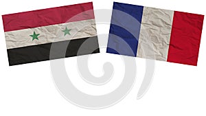 France and Syria Flags Together Paper Texture Illustration