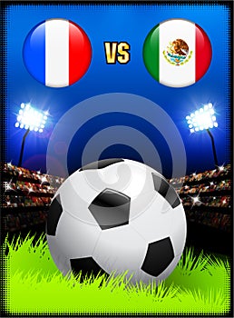 France versus Mexico on Soccer Stadium Event Background