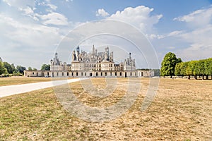 France. View of the main facade of the Castle of Chambord, 1519 - 1547 years