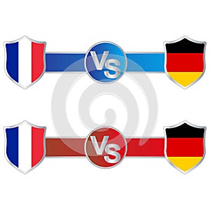 France VS Germany scoreboard Broadcast with blue and red color lower thirds template for sports like soccer and football. Vector