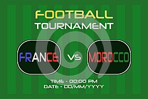 France vs Morocco football match in Semifinals, Quarterfinals, and international soccer competition