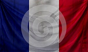 France Wave Flag Close Up