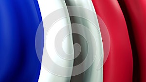 France waving flag for banner design. France flag animated background. French festive design. Seamless loop