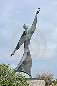 Francesco d`Assisi Sculpture, Monte Urpinu, Cagliari, Sardinia, Italy