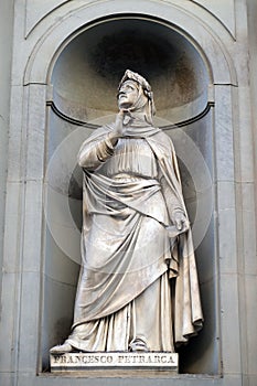 Francesco Petrarca in the Niches of the Uffizi Colonnade in Florence photo
