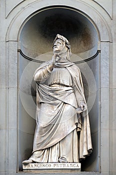 Francesco Petrarca in the Niches of the Uffizi Colonnade in Florence photo