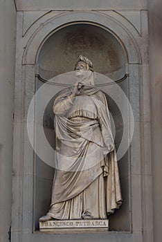 Francesco Petrarca. Statue in the Uffizi Gallery, Florence, Tuscany, Italy photo