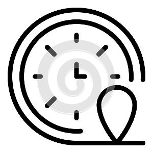 Franchise clock time icon, outline style