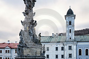 Franciscan church and Plague column in a square