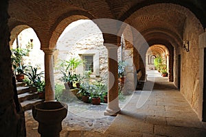 Patio of the convent of El Palancar in Pedroso de Acim, province of Caceres, Spain photo