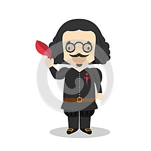 Francisco de Quevedo cartoon character. Vector Illustration. Kids History Collection