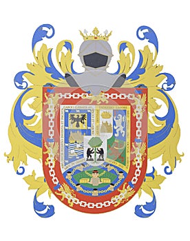 Francisco Pizarro coats of arms. Spanish Conqueror of Inca Empire