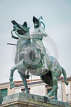 Francisco Pizarro Statue in Trujillo Spain photo