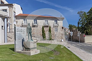 Francisco SÃÂ¡ Carneiro Statue, a Portuguese politician, Prime Minister on 1980, symbol at the democracy on Portugal, located on St photo