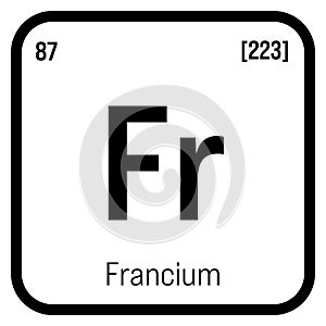 Francium, Fr, periodic table element