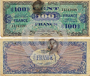 100 Francs Note 1944