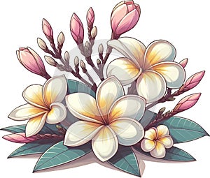 frangipani Flower Bundle Vector Illustration