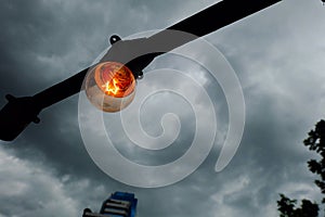 Light bulb in the rain cloud.