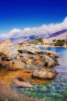 Frangokastello beach on Crete island