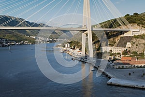 The Franjo Tudman Suspension Bridge In The Old Town Of Dubrovnik