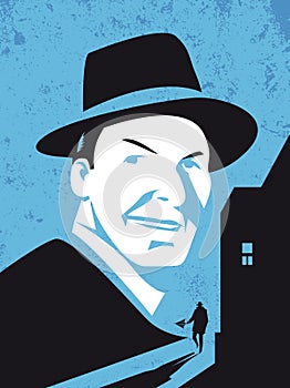 Frank Sinatra, american singer, vector illustrations photo