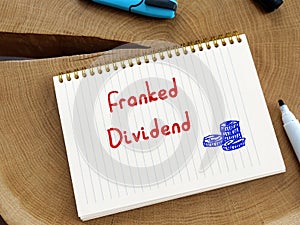 Franked Dividend inscription on the sheet