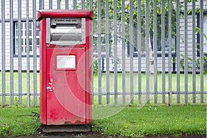Franked mail only postbox at place of work outdoors