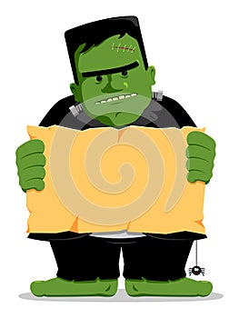 Frankenstein Halloween with Sign