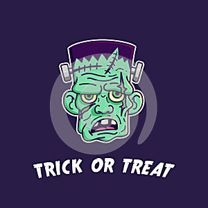 Frankenstein`s monster illustration