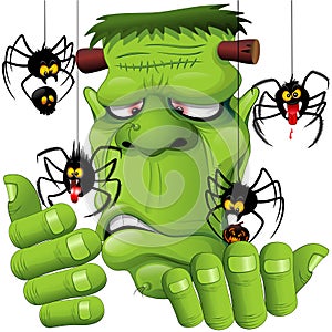 Frankenstein Spiders Pets Cartoon