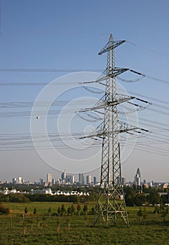 Frankfurt behind a power line