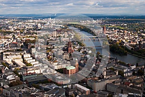 Frankfurt downtown and Main river