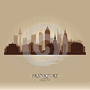 Frankfurt Germany city skyline vector silhouette