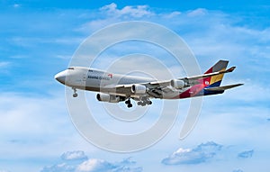 FRANKFURT,GERMANY: JUNE 23, 2017: Boeing 747 Asiana Airlines is