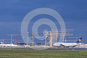 Parking Lufthansa aircraft at Rhein-Main airport due to Corona shutdown