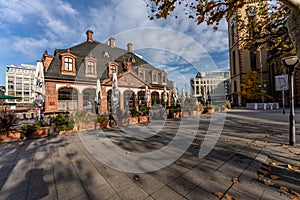 Frankfurt, Germany, November 2020: Hauptwache building at Zeil city center of Frankfurt am Main photo