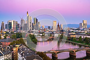 Frankfurt, Germany skyline over the Main River