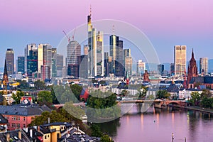 Frankfurt, Germany skyline over the Main River