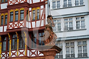 Frankfurt Justitia Lady Justice in Romerberg sq