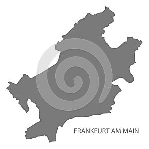 Frankfurt am Main city map with boroughs grey illustration silhouette shape photo