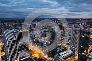 Frankfurt am main germany cityscape at night