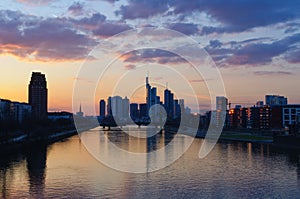 Frankfurt am Main, Germany at dusk photo